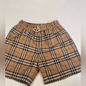 100% Authentic Burberry appliqué checkered Boy Swim Trunks size 4y